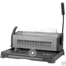 得力（deli）3874 省力型膠圈/夾條裝訂機 21孔可調文件打孔機