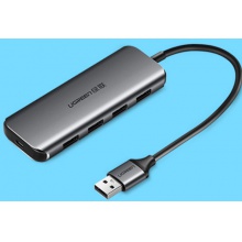 綠聯 USB分線器 高速拓展4口3.0HUB集線器擴展塢 臺式機筆記本電腦一拖四多接口延長線轉換器 深空灰