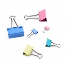 晨光 41mm(ABS92739) 夾子 彩色長尾票據夾 辦公文具彩色燕尾夾大中小號蝴蝶夾鳳尾夾 彩色 24個/筒