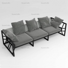 現代鐵藝布藝沙發