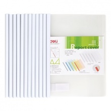 得力(deli)12只A4實(shí)色抽桿文件夾拉桿夾報(bào)告夾 白色5534